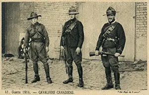Cavalrymen Prints: Three Canadian Cavalry Soldiers - WWI