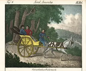 Canadian one-horse wagon with passengers