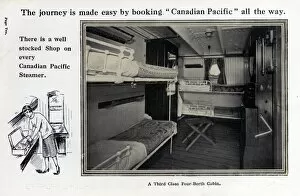 Berth Collection: Canadian Pacific Third Class Four-Berth Cabin