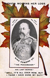 Canadian postcard mourning death of Edward VII Canadian postcard mourning death of Edward VII