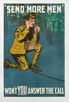 Images Dated 26th March 2018: Canadian poster, Send More Men, WW1