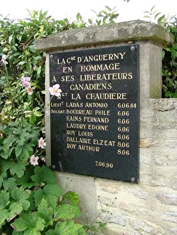 Images Dated 14th March 2019: Canadian Regiment la Chaudiere Memorial d Anguerny