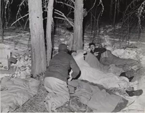 Burrows Collection: Canadian scouts in winter camp, Canada