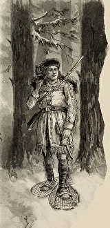 Pioneers Prints: A Canadian trapper in his snowshoes Date: 1887