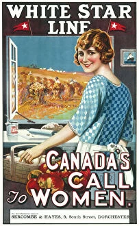House Wife Gallery: Canadian Call to Women White Star Line poster