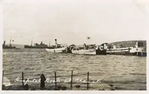 Launches Prints: Canakkale, Turkey - Hospital Boats moored off the coast