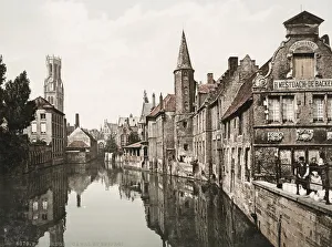 Defensive Structure Prints: Canal and Belfry, Bruges, Belgium