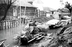 Canal boats, Shanghai, China, early 1900s