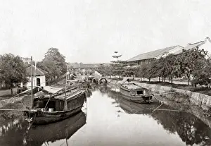 Indo Prints: Canal, Cholon, Indo-China, Vietnam circa 1890