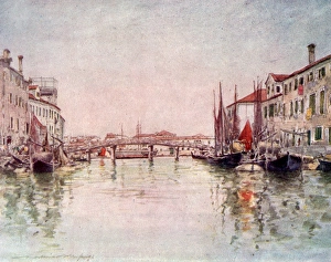 Menpes Gallery: Canal in Giudecca Island - Venice, Italy