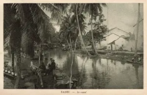 Vietnamese Prints: The Canal at Sa Dec, Dong Thap Province, Vietnam