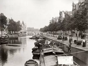 Cargo Gallery: Canal scene with boats, Netherland, Holland, 1890 s