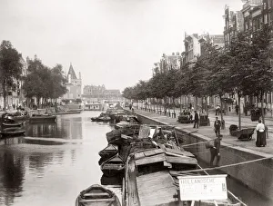 Cargo Gallery: Canal scene with boats, Netherland, Holland, 1890 s