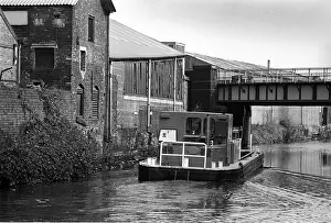 Inland Prints: Canal workboat, Sheffield and Tinsley Canal