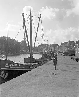Canals. Boats and streets in Holland