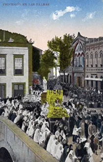 Archipelago Collection: Canaries - Religious Procession - Festival day - Las Palmas