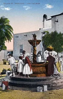 Archipelago Prints: Canary Islands - Fountain in the Plaza de Santo Domingo, Las
