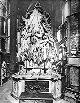 Regimental Prints: Candadian regimental Colours placed on the Wolfe Monument in