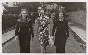 Happiness Prints: Candid Street snap - Three jolly young women walk down road