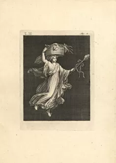 Canephorae virgin in a rite of Bacchus
