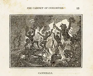Extraordinary Prints: Cannibals dancing around a fire