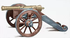 Cannon. Engraving