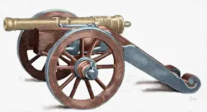 Cast Iron Prints: Cannon. Engraving