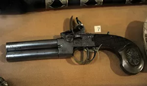 Images Dated 18th March 2012: Two cannon Pistol from Belgium. 19th century. Museum of His