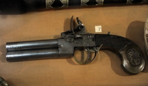 Images Dated 18th March 2012: Two cannon Pistol from Belgium. 19th century. Museum of His