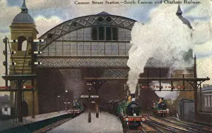 Platforms Prints: Cannon Street Station - South Eastern and Chatham Railway