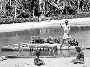 Fiji Prints: Canoe, Fiji, Victorian period
