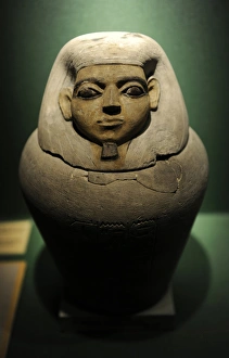 Images Dated 4th March 2012: Canopic jar. Tomb 57 of Iunefer. Hawara Cemetery. Egypt. C