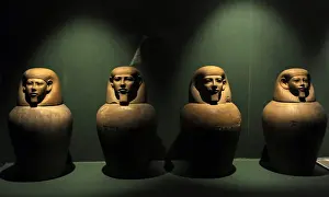 Ears Prints: Canopic jars. Tomb 116. Cemetery A. Riqqeh. C. 1950-1800 BC