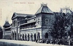 Karachi Prints: Cantonment Railway Station, Karachi, British India