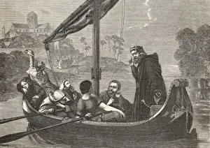 Listens Prints: Canute Listens to Monks
