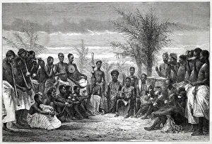 A Cape Coast king and his court. Date: ca 1875