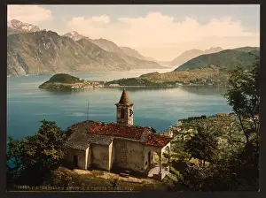 Angelo Prints: Capello St. Angelo and view of Bellagio, Lake Como, Italy