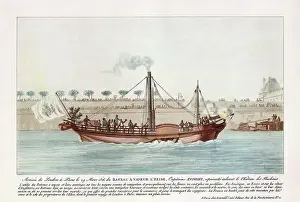 Tuileries Prints: Capitaine Andriel fires his gun in salute as he passes the Palais des Tuileries