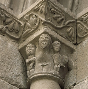 Capital of a portico of Chapel of Saint John. Montanana. Spa Capital of a portico of Chapel of Saint John. Montanana. Spa