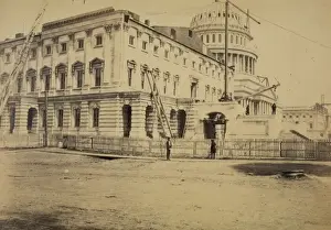 Capitol, Washington, DC, north-east view. Dome and front unf