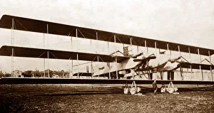 Caproni Prints: A Caproni triplane, Italy, early 1900s