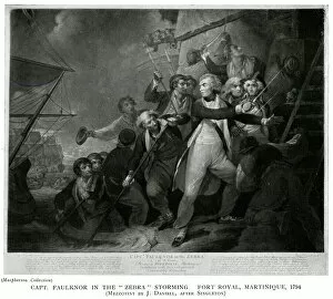 Images Dated 3rd December 2018: Capt. Faulknor Storming Fort Royal, Martinique