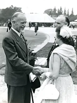 Wisley Prints: Capt O. P. Jones, left, being received by the Royal Aeron?