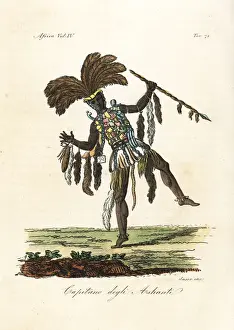 Tails Prints: Captain of the Ashanti in war dress of feathers