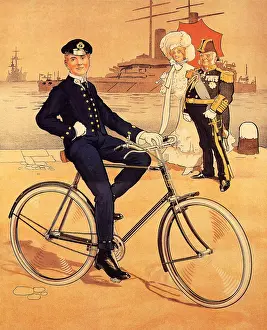 Bicycling Prints: Captain on Bicycle Date: 1922