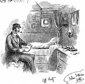 Images Dated 16th December 2004: Captain of an Emigrant Ship relaxing in his cabin, 1884