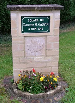 Images Dated 14th March 2019: Captain Gauvin Memorial Anguerny Normandy