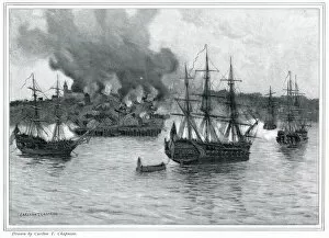 Images Dated 10th July 2019: Captain Henry Mowatt bombards Falmouth