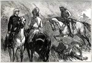 Mutiny Prints: Captain Hope Johnstone bringing news of the capture of Lucknow