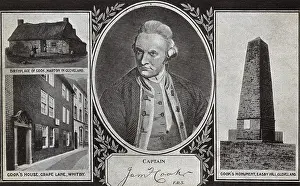Birthplace Prints: Captain James Cook - Explorer - Portrait and Notable Places